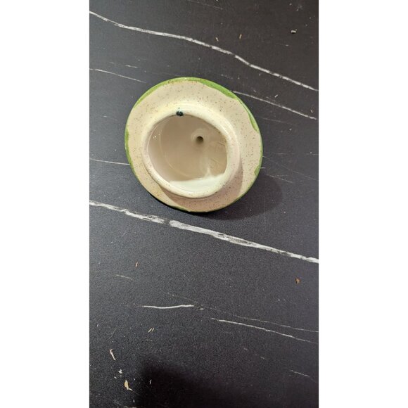 Hand-Painted Floral Ceramic Ginger Jar With Lid 7.5" Tall Vintage Speckled Beige - Picture 8 of 8